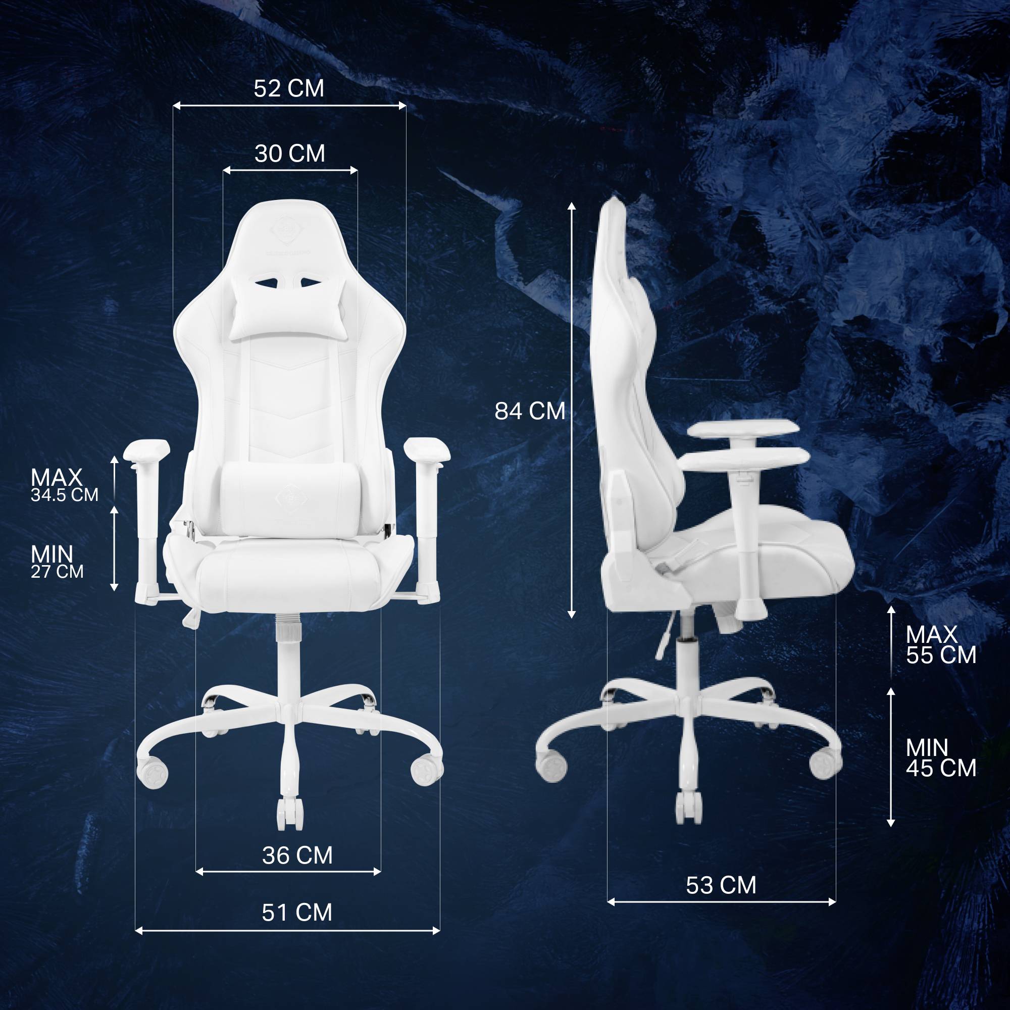 DELTACO GAMING GAM-096-W Gaming-Stuhl Weiß