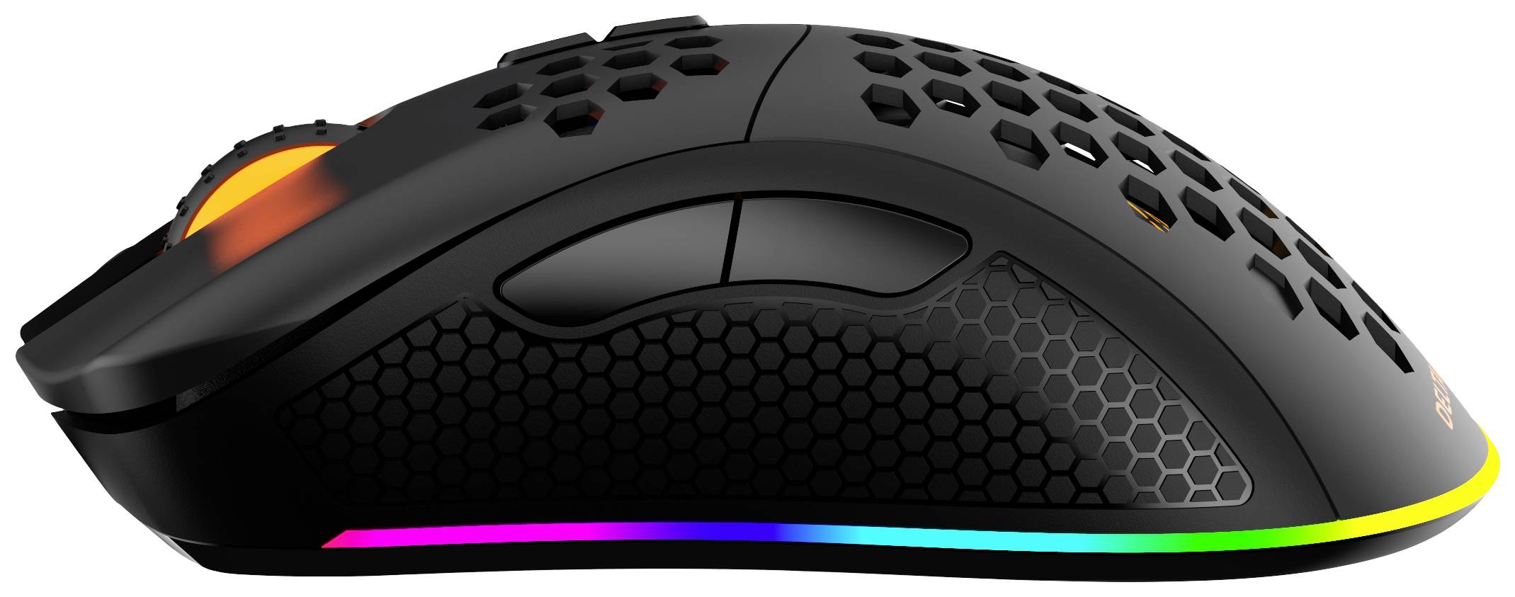 DELTACO GAMING DM220 Gaming-Maus Funk Optisch Schwarz 7 Tasten 4800 dpi Beleuchtet, Wiederaufladbar