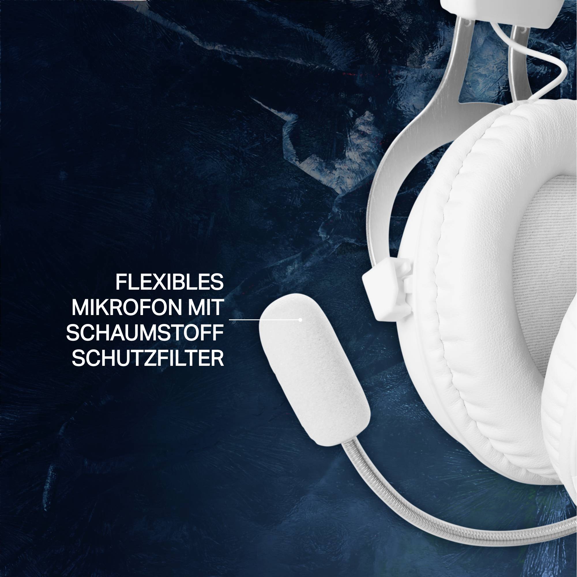 DELTACO GAMING GAM-030-W Over Ear Headset kabelgebunden Stereo Weiß Lautstärkeregelung, Mikrofon-Stummschaltung Gaming