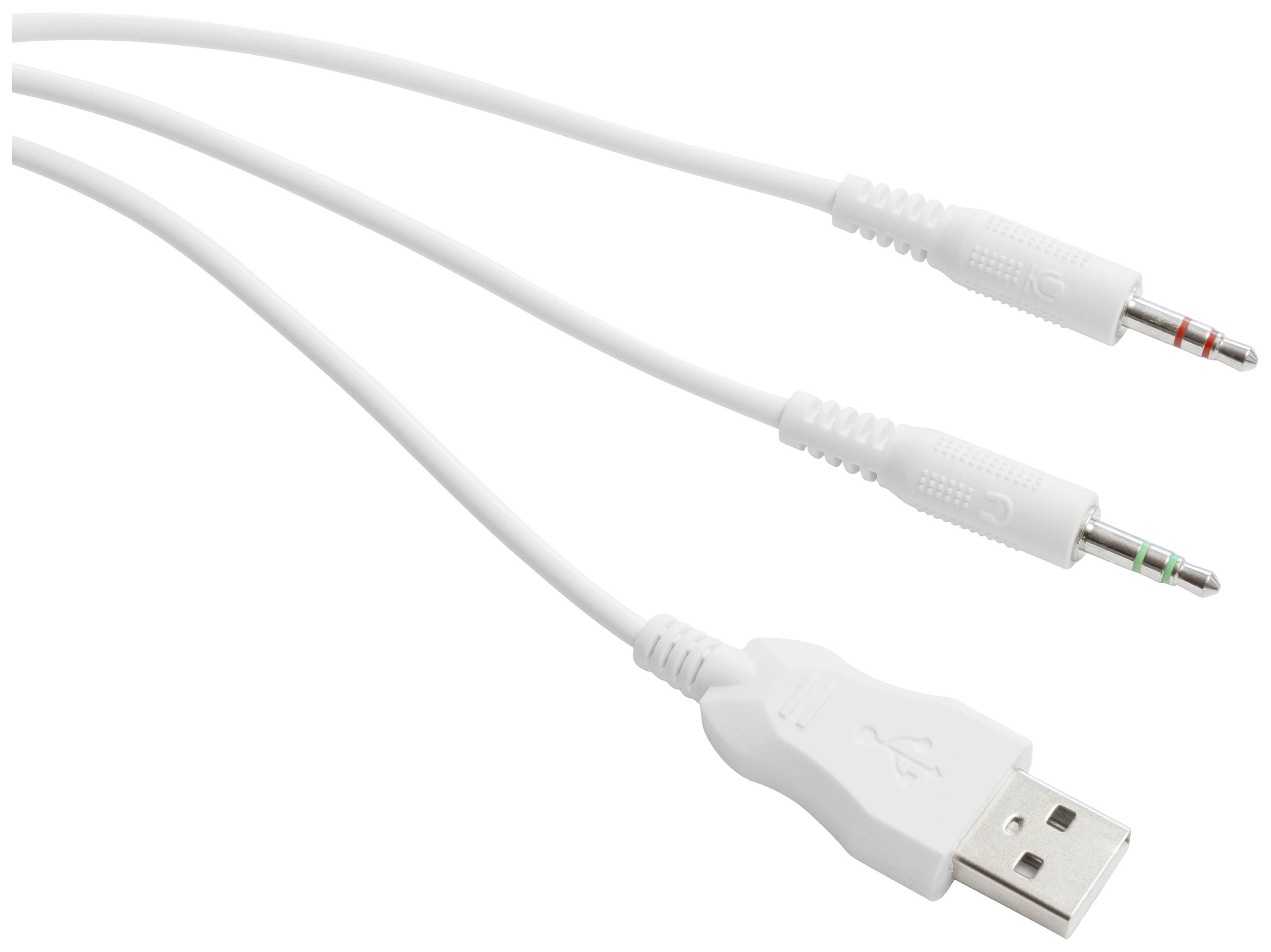 DELTACO GAMING GAM-030-W Over Ear Headset kabelgebunden Stereo Weiß Lautstärkeregelung, Mikrofon-Stummschaltung Gaming