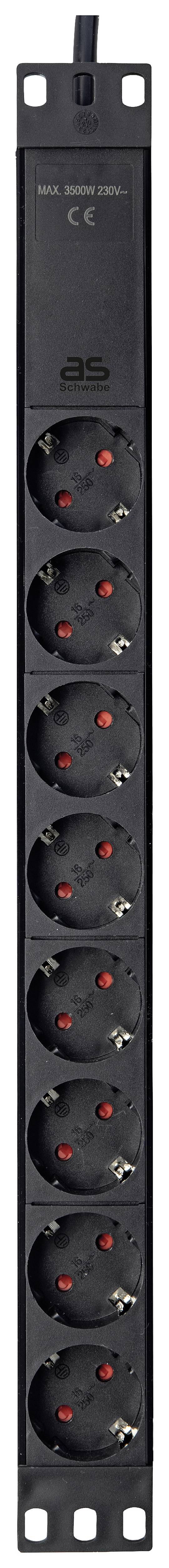 AS Schwabe 18190 Steckdosenleiste 19 Zoll Schwarz Schutzkontakt 1St.