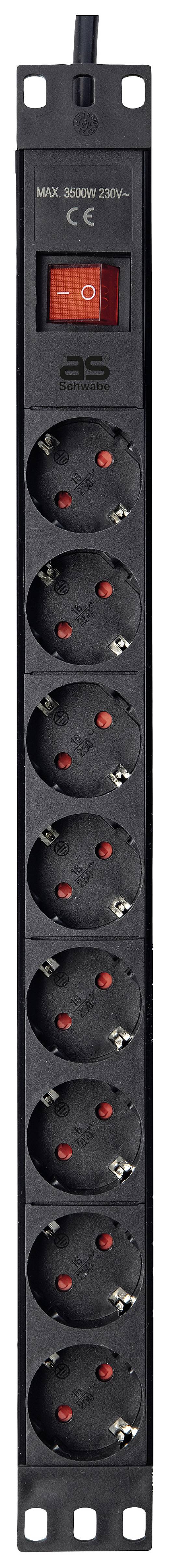 AS Schwabe 18191 Steckdosenleiste 19 Zoll Schwarz Schutzkontakt 1St.