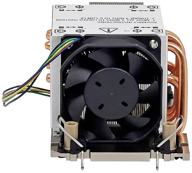 Kühler mit Lüfter und Kupfer-Heatpipes, geeignet zur Kühlung von Computerprozessoren.