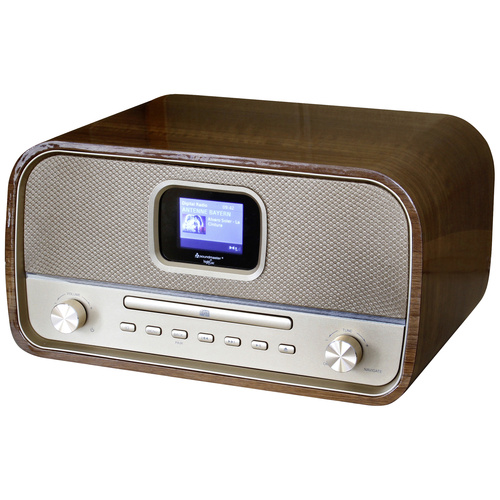 Soundmaster DAB970BR1 Tischradio DAB+, UKW AUX, Bluetooth®, CD, USB Akku-Ladefunktion, Inkl. Fernbedienung, Weckfunktion Braun
