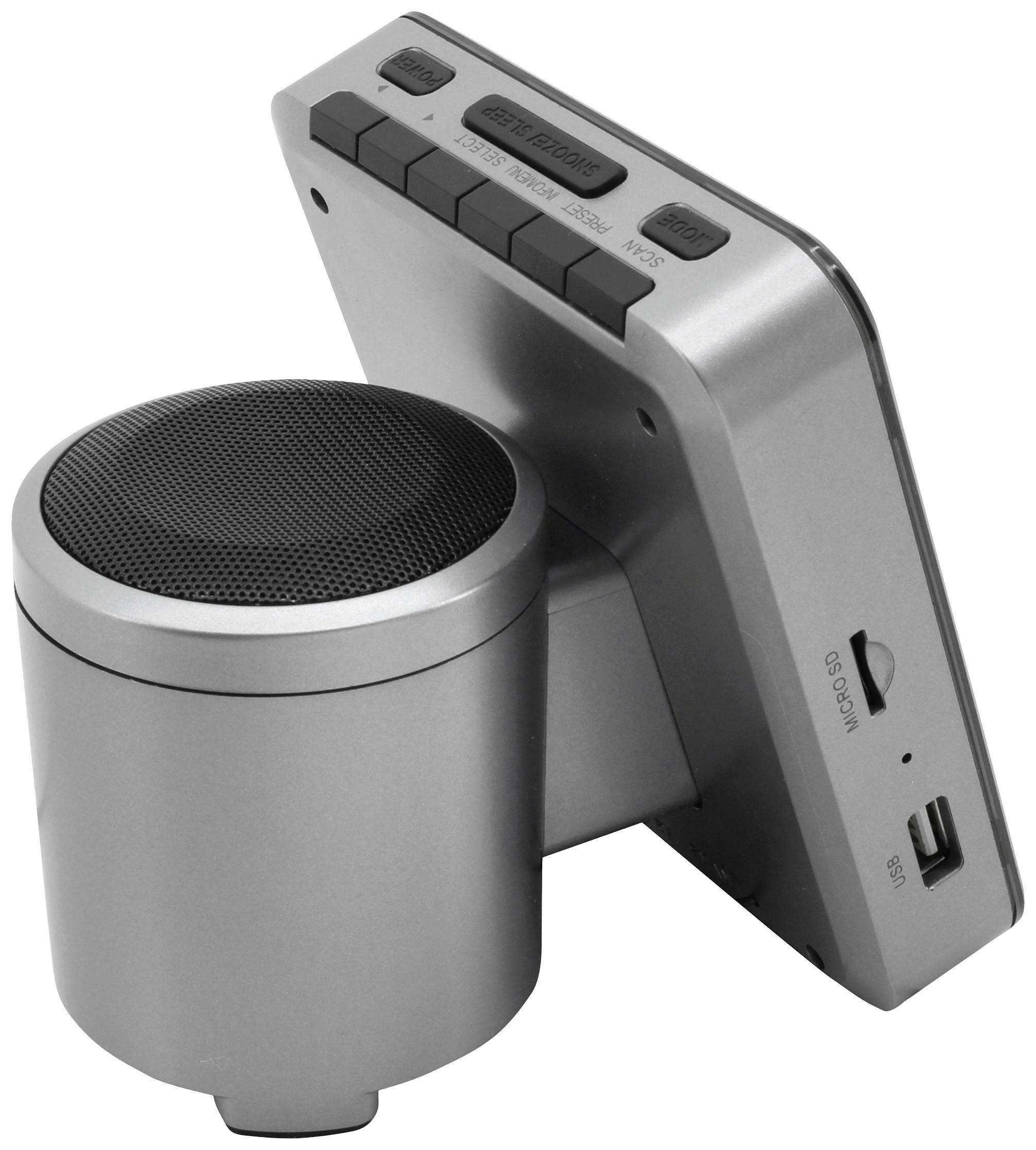 Soundmaster UR260SI Radiowecker DAB+, UKW AUX, Bluetooth®, USB Weckfunktion Grau