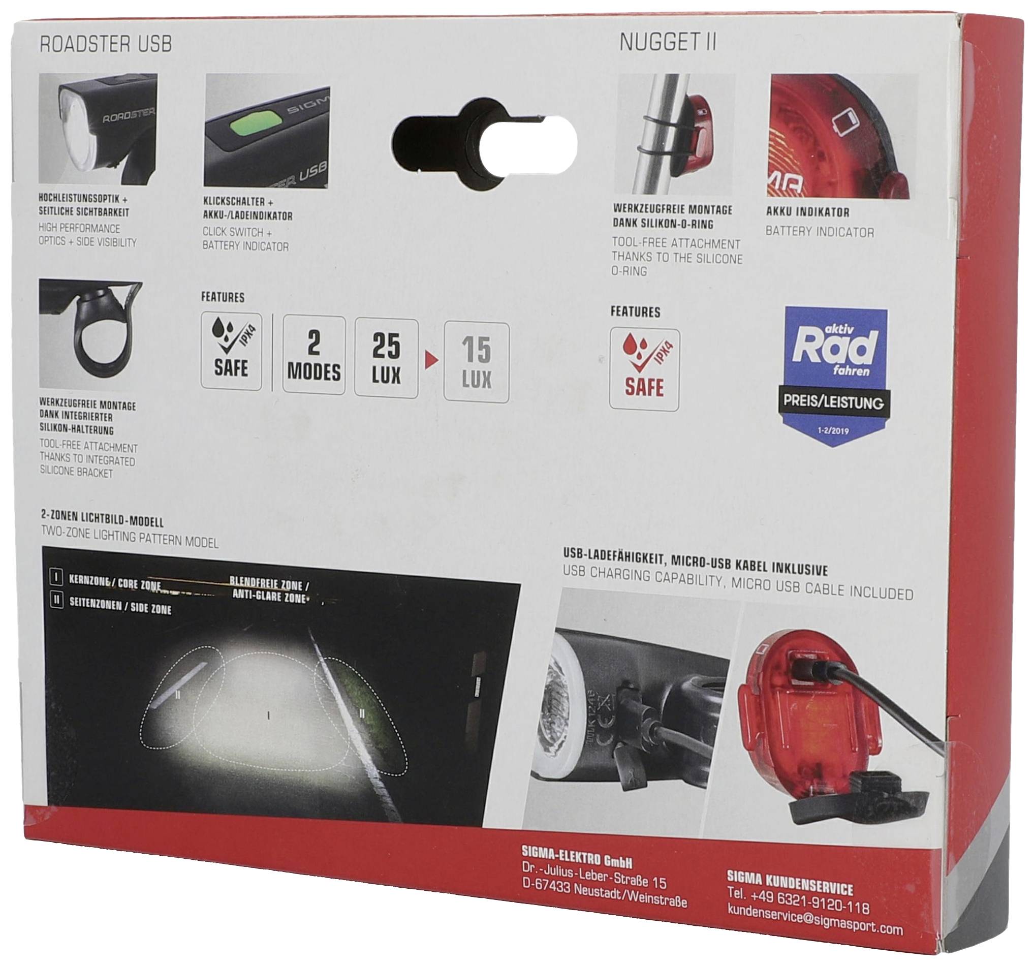 Sigma Fahrradbeleuchtung Set Roadster