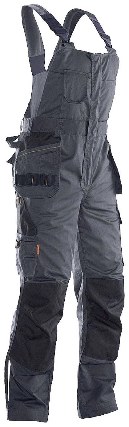 Jobman J3730-grau/schwarz-50 Latzhose mit Hängetaschen Kleider-Größe: 50 Dunkelgrau, Schwarz