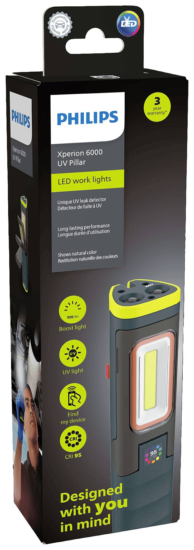 Philips Automotive X60UVPIX1 Xperion 6000 UV Pillar LED Arbeitsleuchte akkubetrieben 5W 500lm