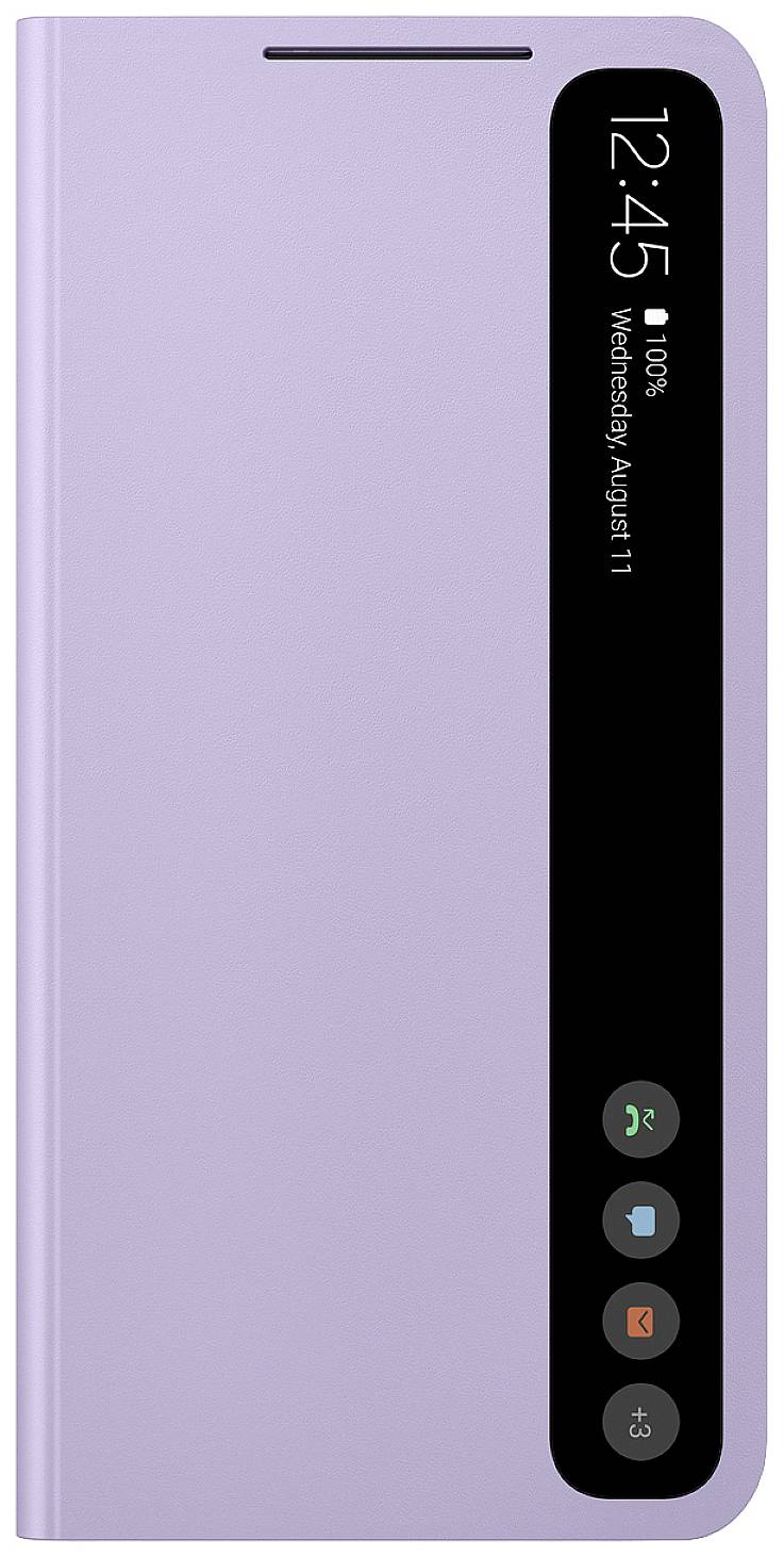 Samsung Clear View Cover Booklet Samsung Galaxy S21 FE 5G Lavendel Handy Flip Case, Stoßfest