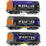 Roco 76009 SET de 3 wagons à bâche coulissante Wascosa H0