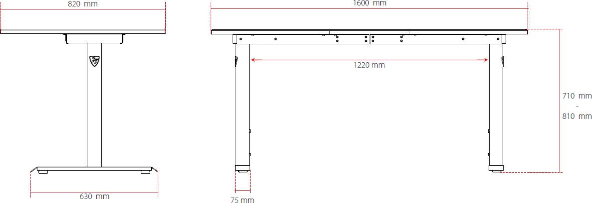 Arozzi ARENA Gaming-Tisch Schwarz/Rot