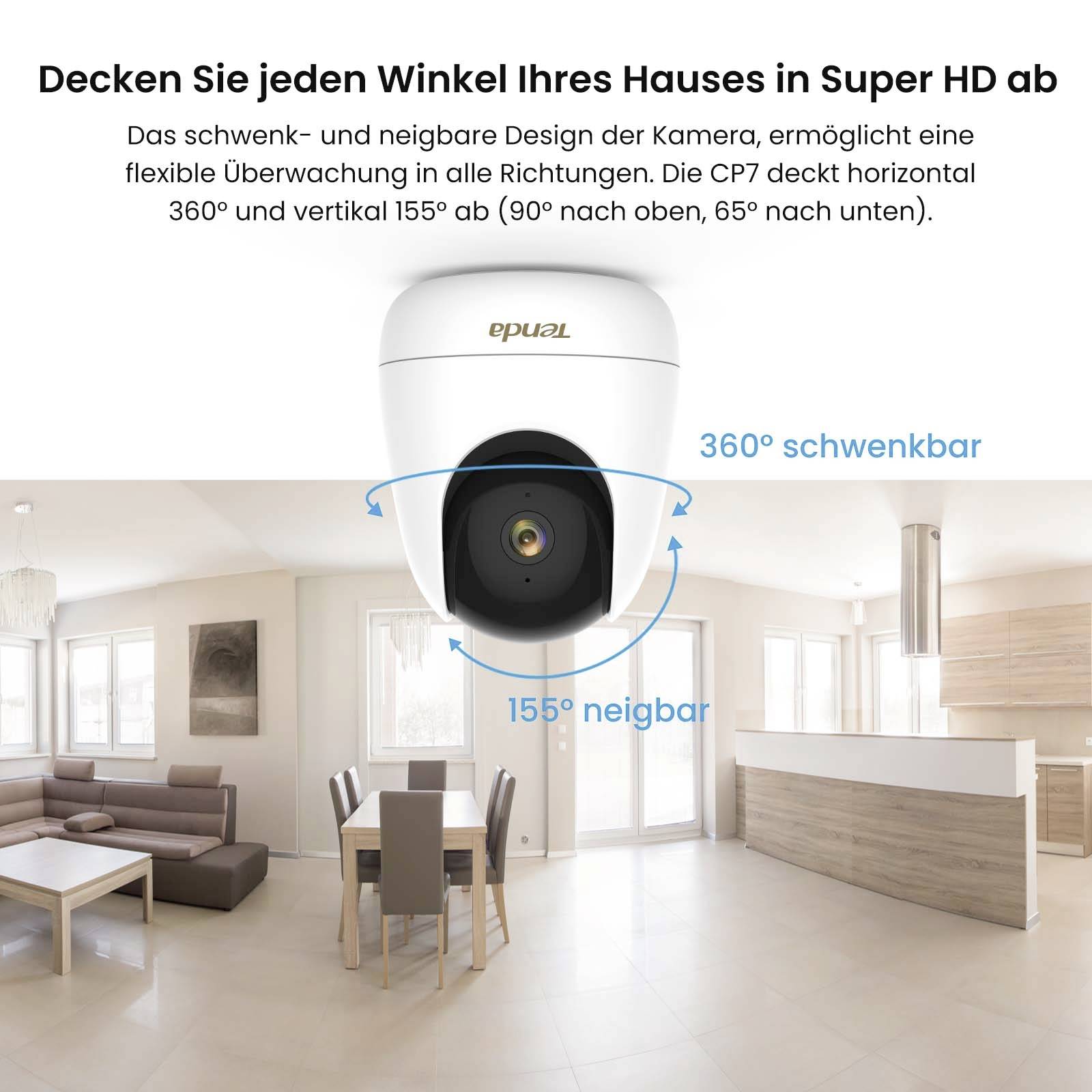Tenda CP7 WLAN IP Überwachungskamera 2560 x 1440 Pixel