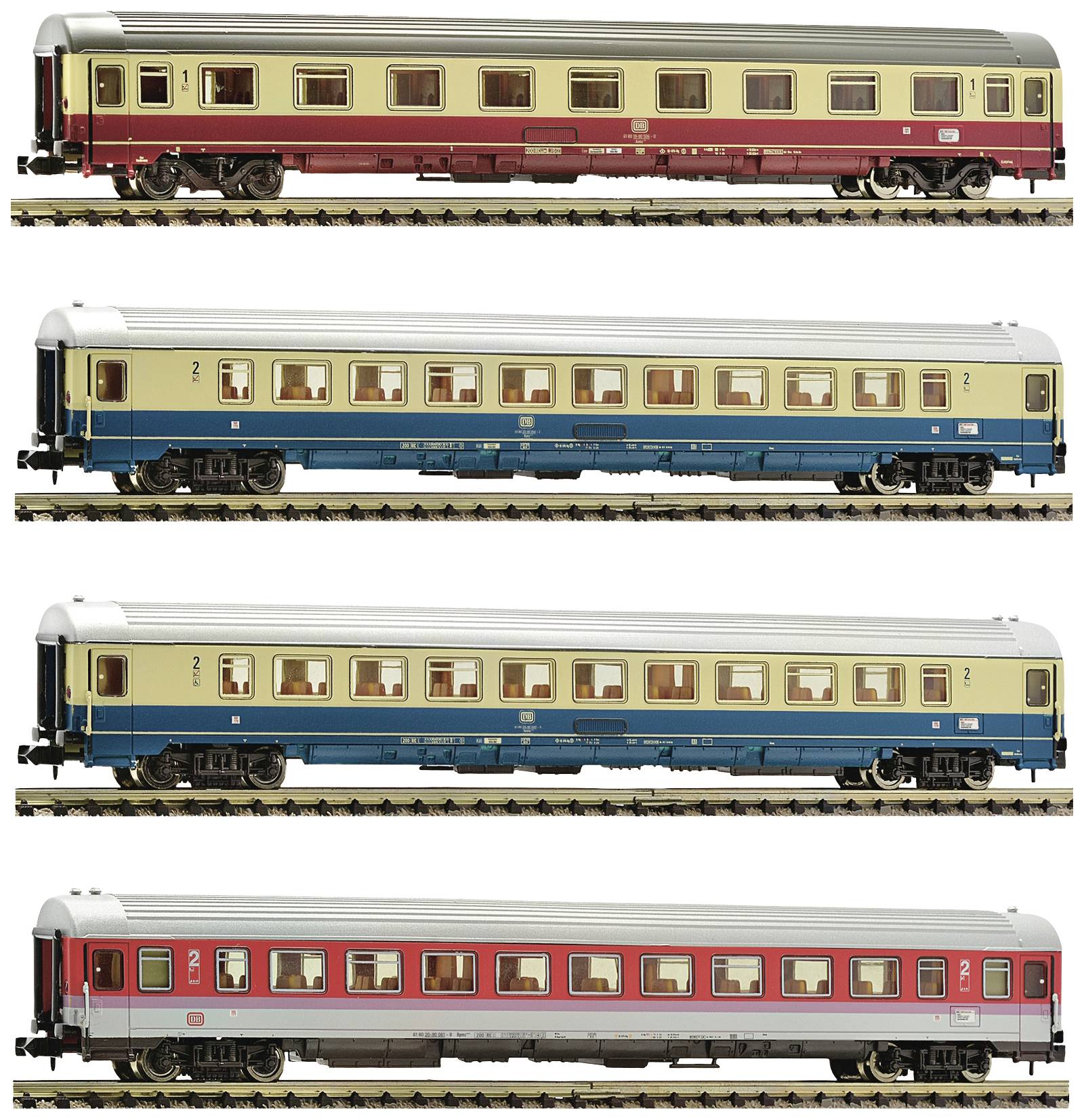 Fleischmann 881915 N 4er-Set Personenwagen EC 145/148 „Frans Hals“ der DB