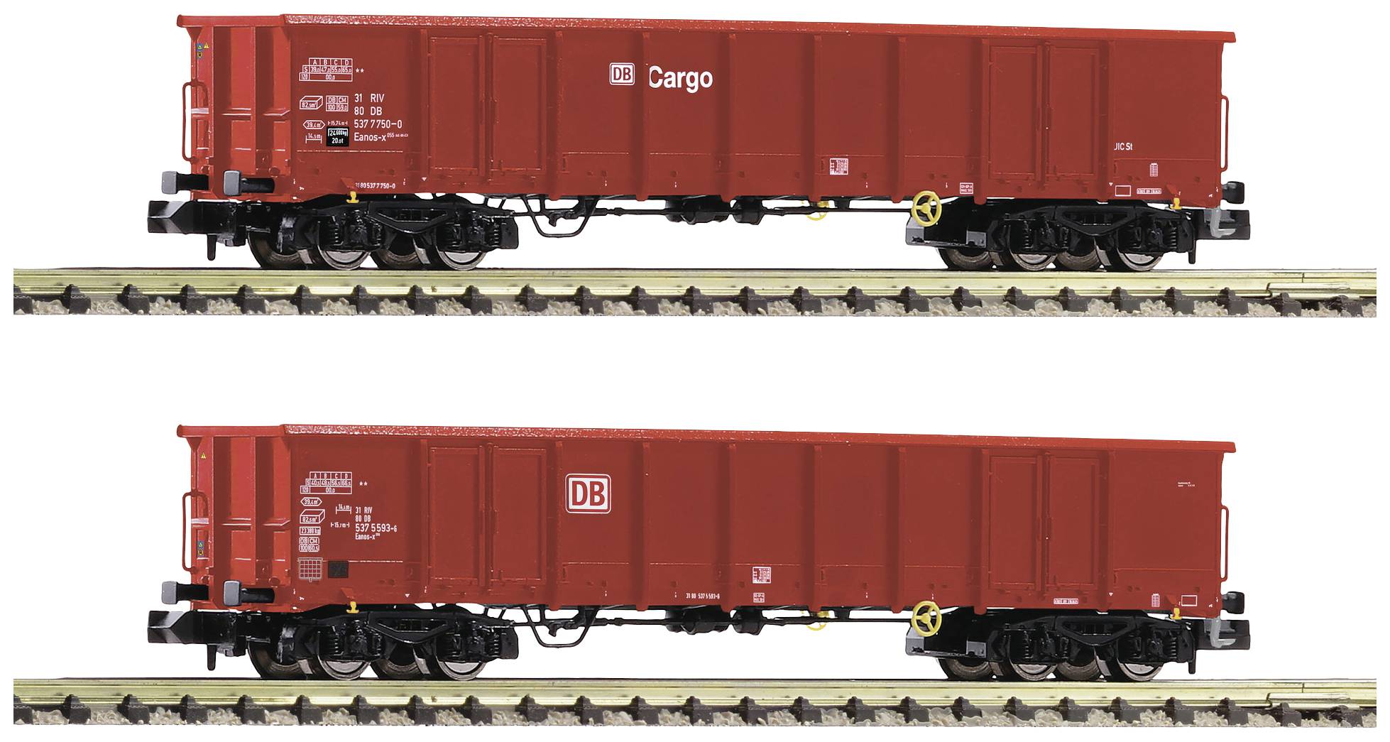 Fleischmann 830251 N 2er-Set Offene Güterwagen Eanos-x 055 der DB-AG