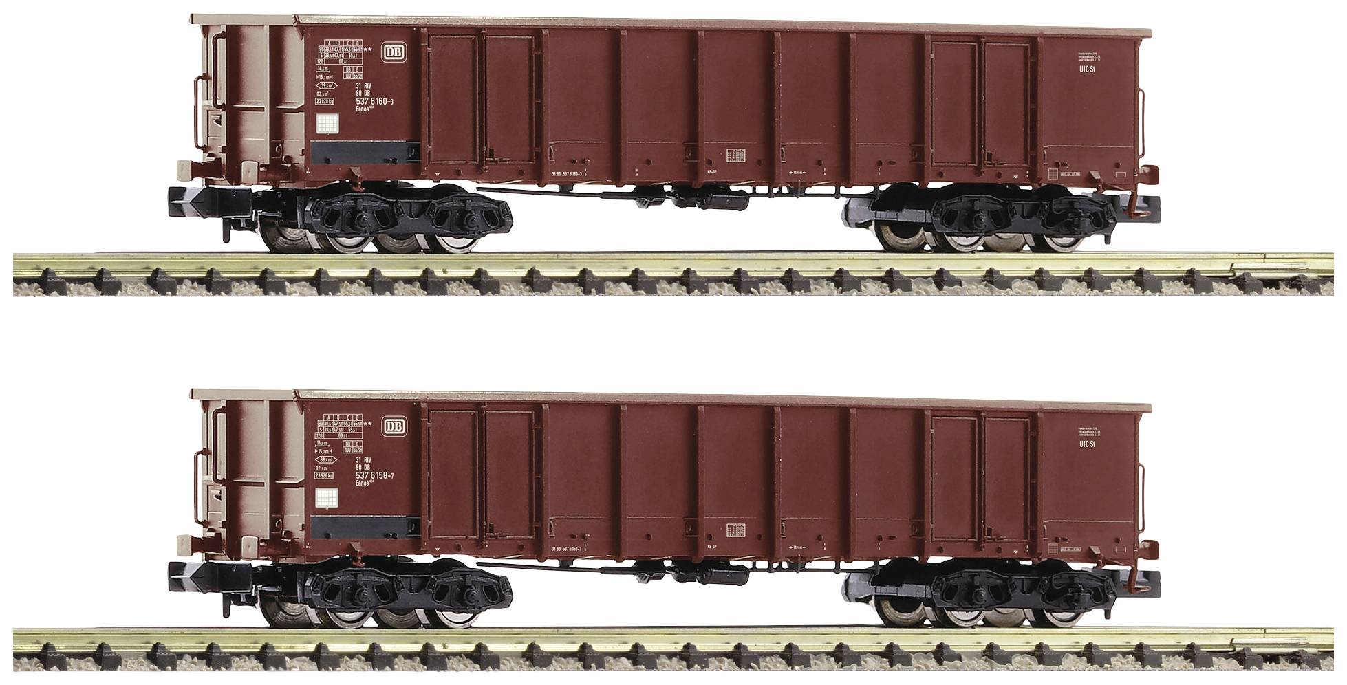 Fleischmann 830250 N 2er-Set Offene Güterwagen Eanos 052 der DB