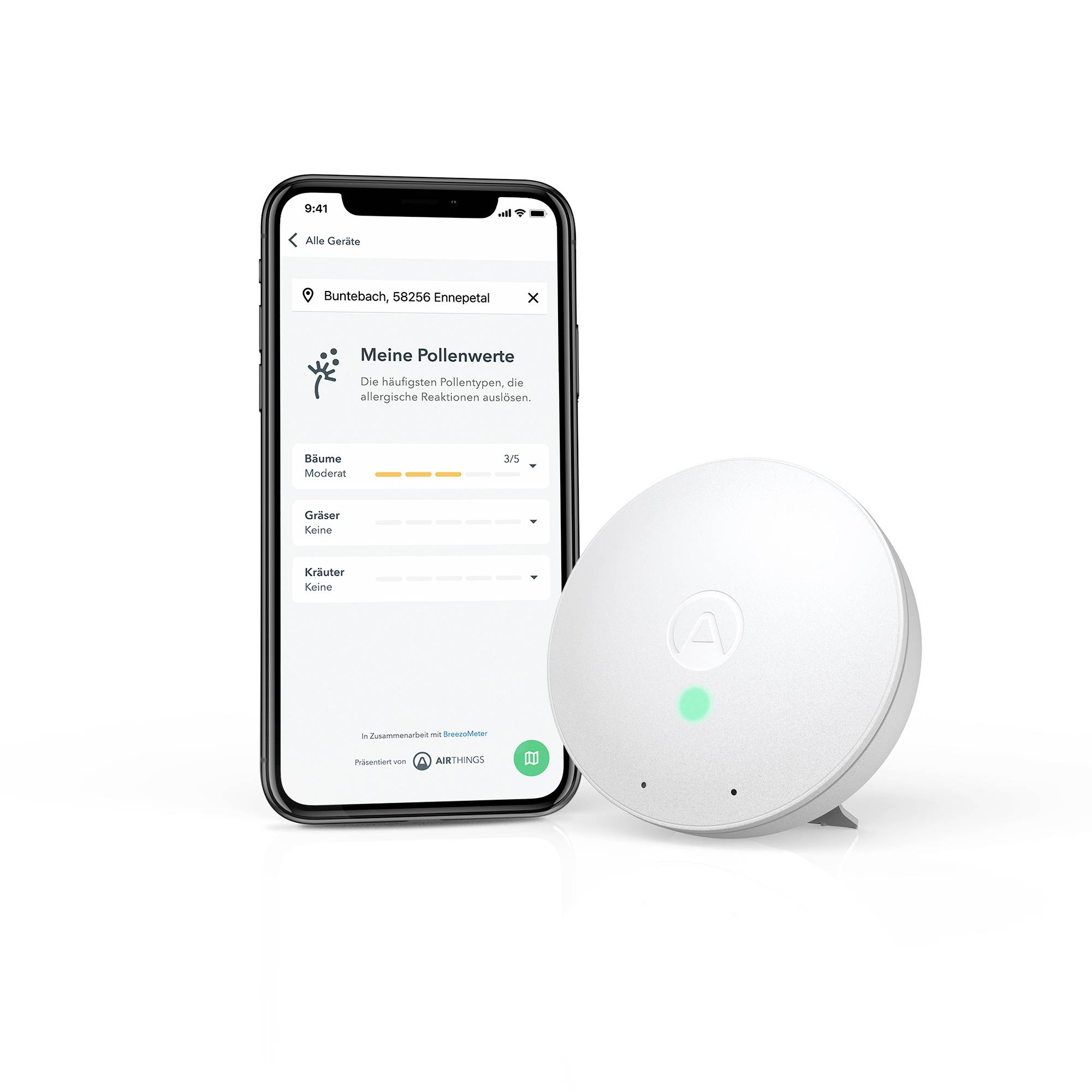 Airthings Wave Mini Luftgütesensor batteriebetrieben