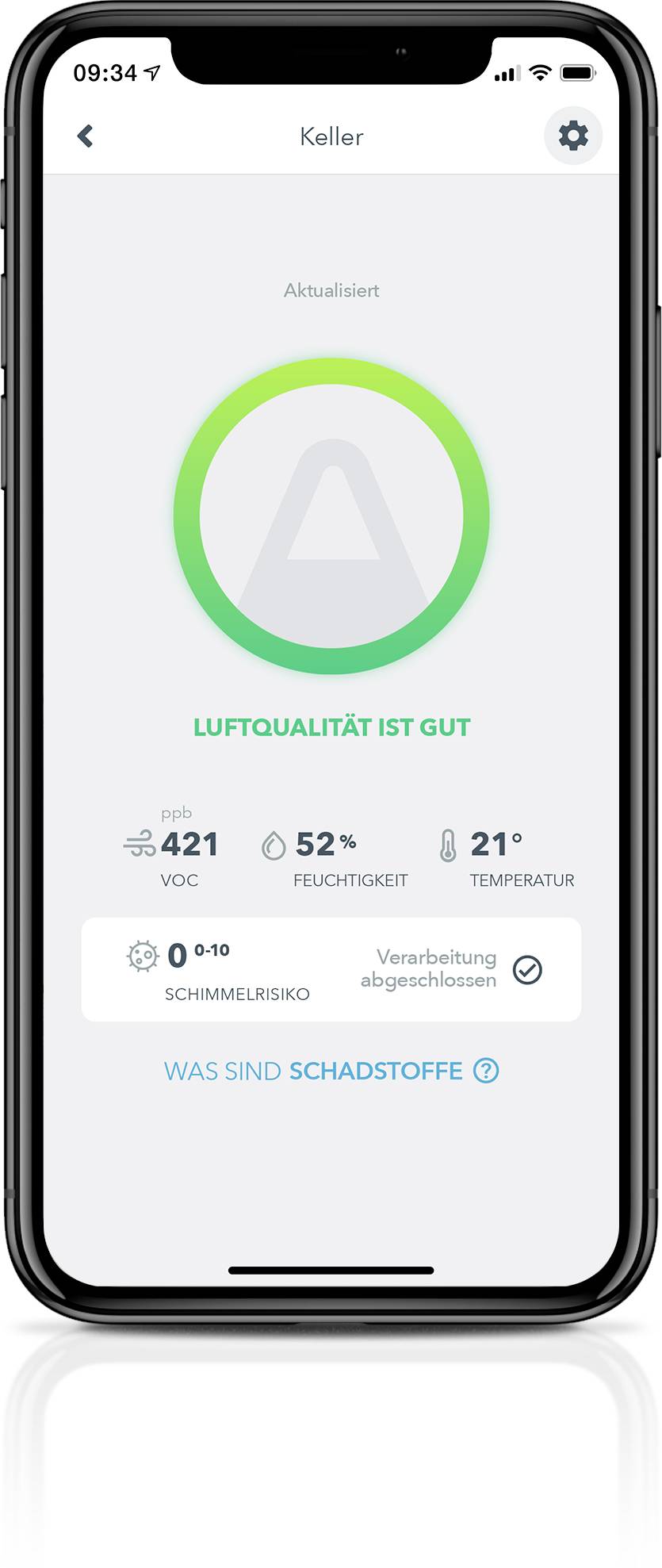 Airthings Wave Mini Luftgütesensor batteriebetrieben