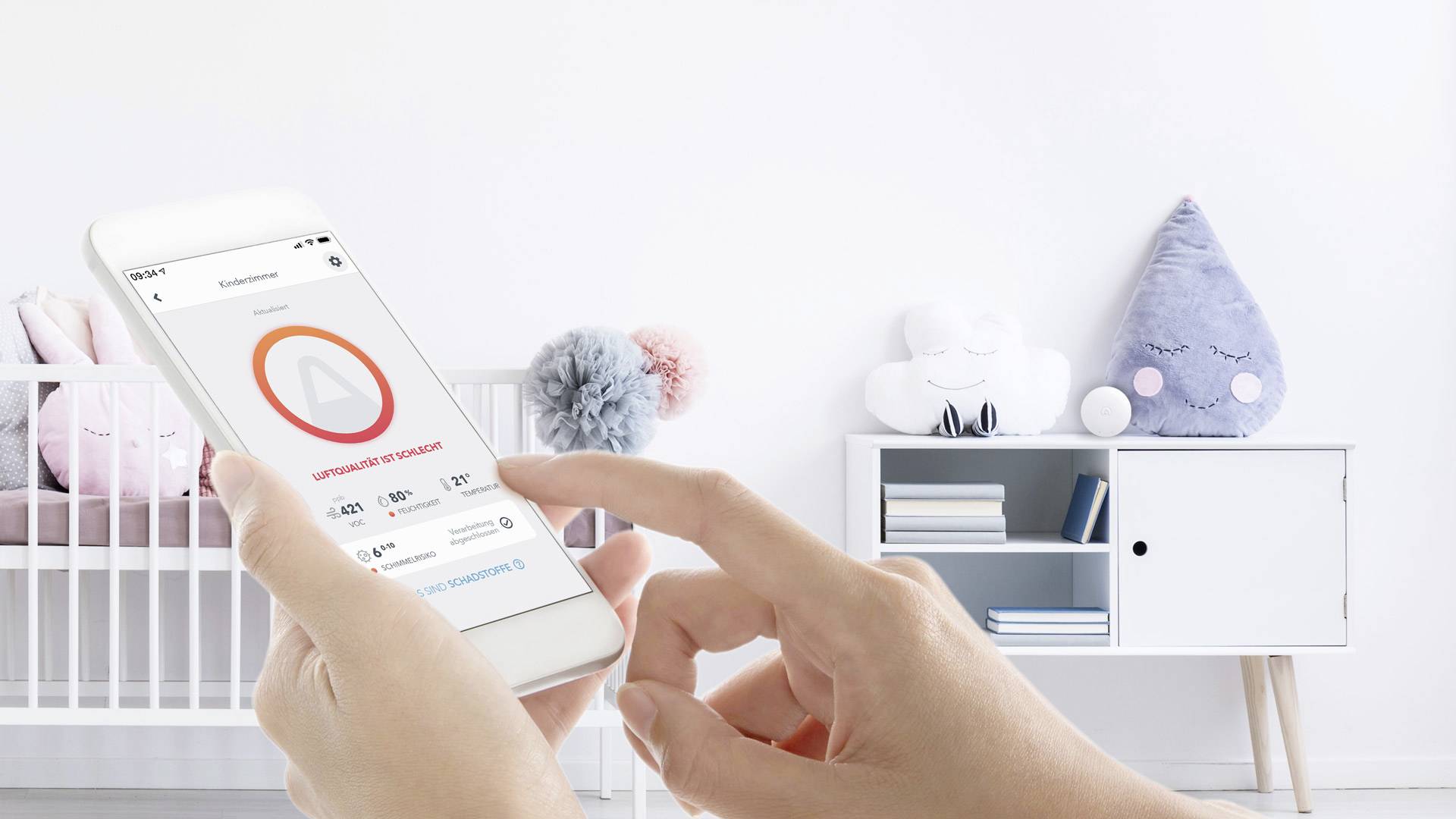 Airthings Wave Mini Luftgütesensor batteriebetrieben