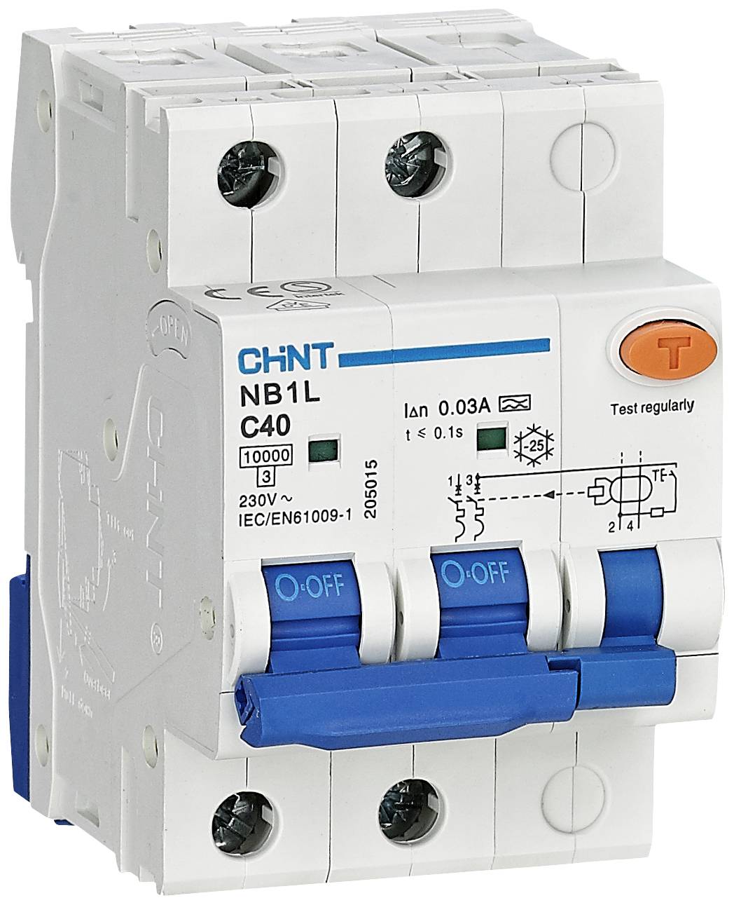 Chint 205015 FI-Schutzschalter/Leitungsschutzschalter 2polig 40A 0.03A 240 V, 415V