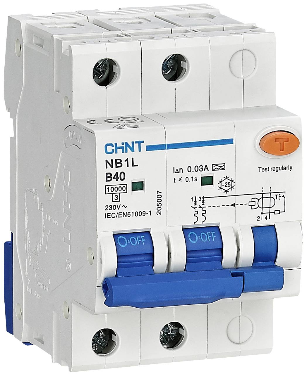 Chint 205007 FI-Schutzschalter/Leitungsschutzschalter 2polig 40A 0.03A 240 V, 415V