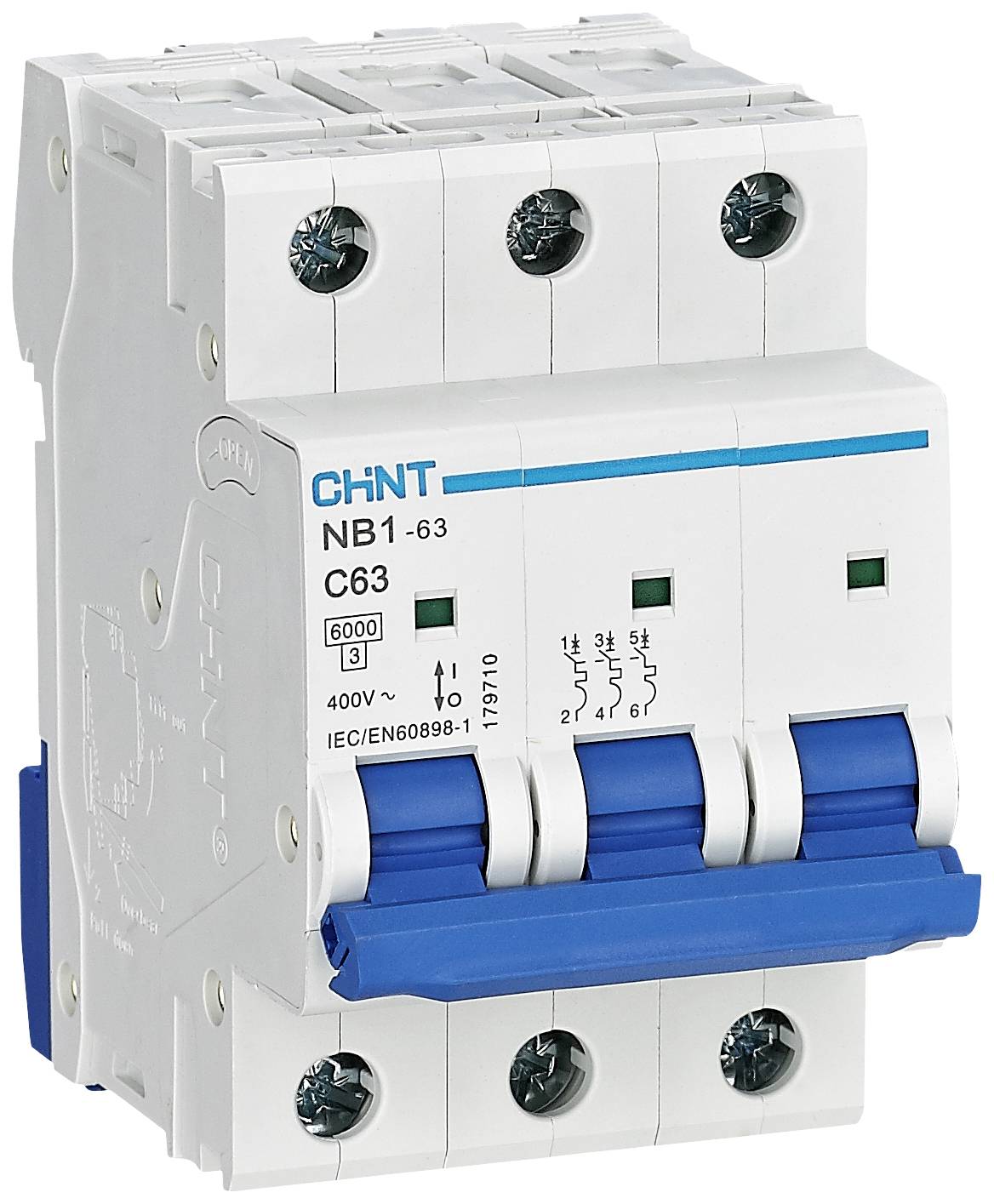 Chint 179710 NB1-63 3P C63 6kA DB Leitungsschutzschalter 3polig 63A 240 V, 415V