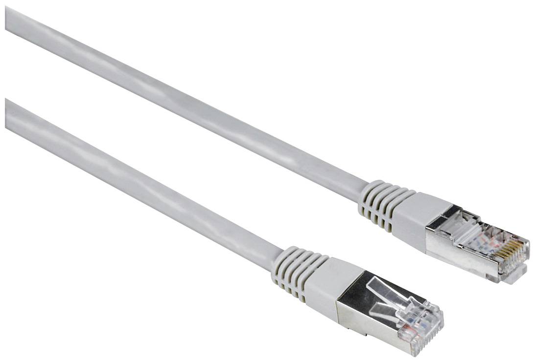 Hama 00200915 RJ45 Netzwerkkabel, Patchkabel CAT 5e F/UTP 1.50 m Grau PVC-Mantel, verdrillte Paare 1 St.