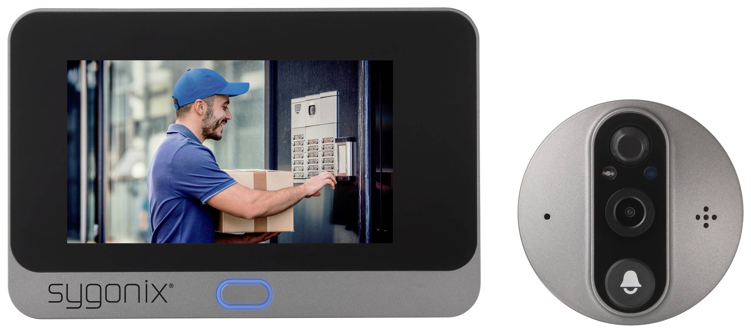 Sygonix IP-Video-Türsprechanlage WLAN Kamera, Video-Inneneinheit Grau