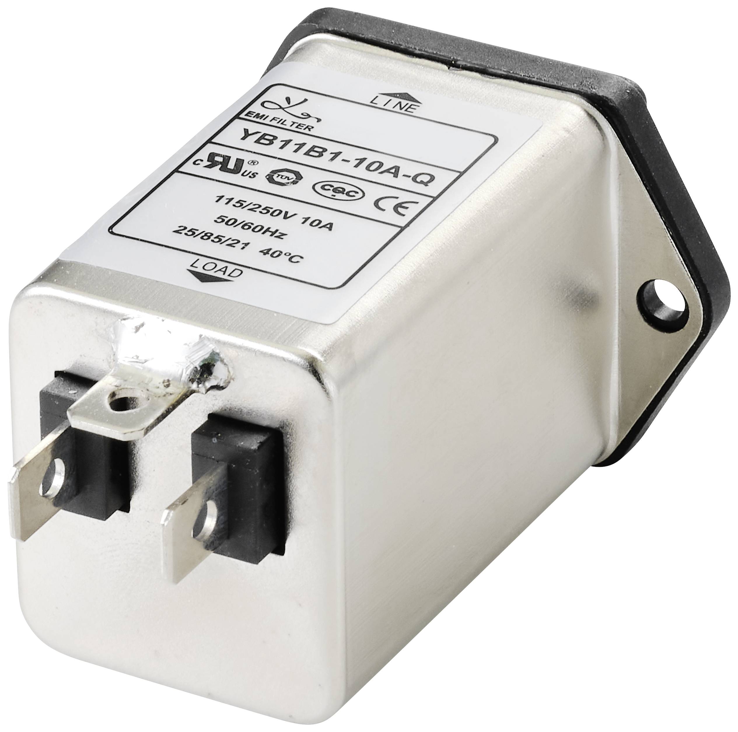 TRU COMPONENTS TC-10101436 Netzfilter mit Kaltgerätebuchse 250 V/AC 10A 0.3 mH (L x B x H) 54.3 x 44 x 31.3mm 1St.