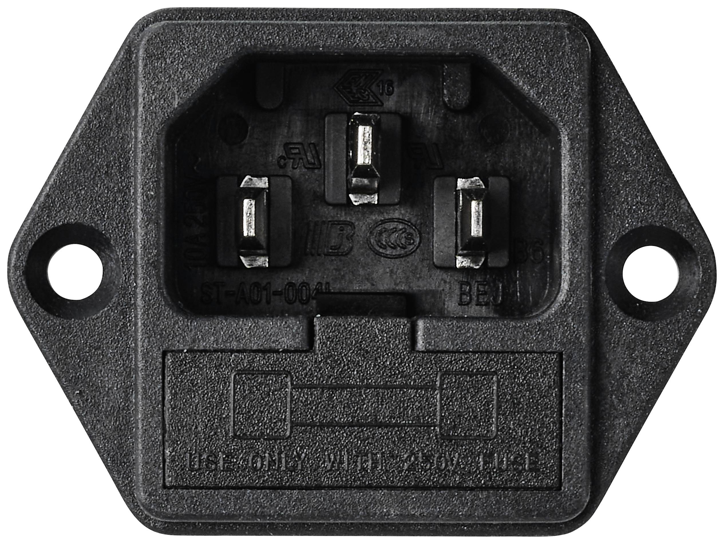 TRU COMPONENTS TC-10101436 Netzfilter mit Kaltgerätebuchse 250 V/AC 10A 0.3 mH (L x B x H) 54.3 x 44 x 31.3mm 1St.