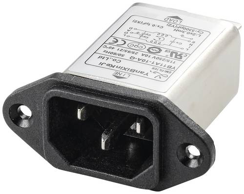 TRU COMPONENTS TC-10101440 Netzfilter mit Kaltgerätebuchse 250 V/AC 10 A 0.3 mH (L x B x H) 58 x 50