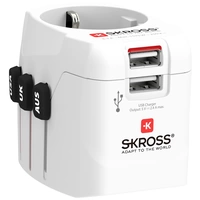 Skross 1302470 Reiseadapter Pro Light USB (2xA) -World Skross 1302470 Reiseadapter Pro Light USB (2xA) -World