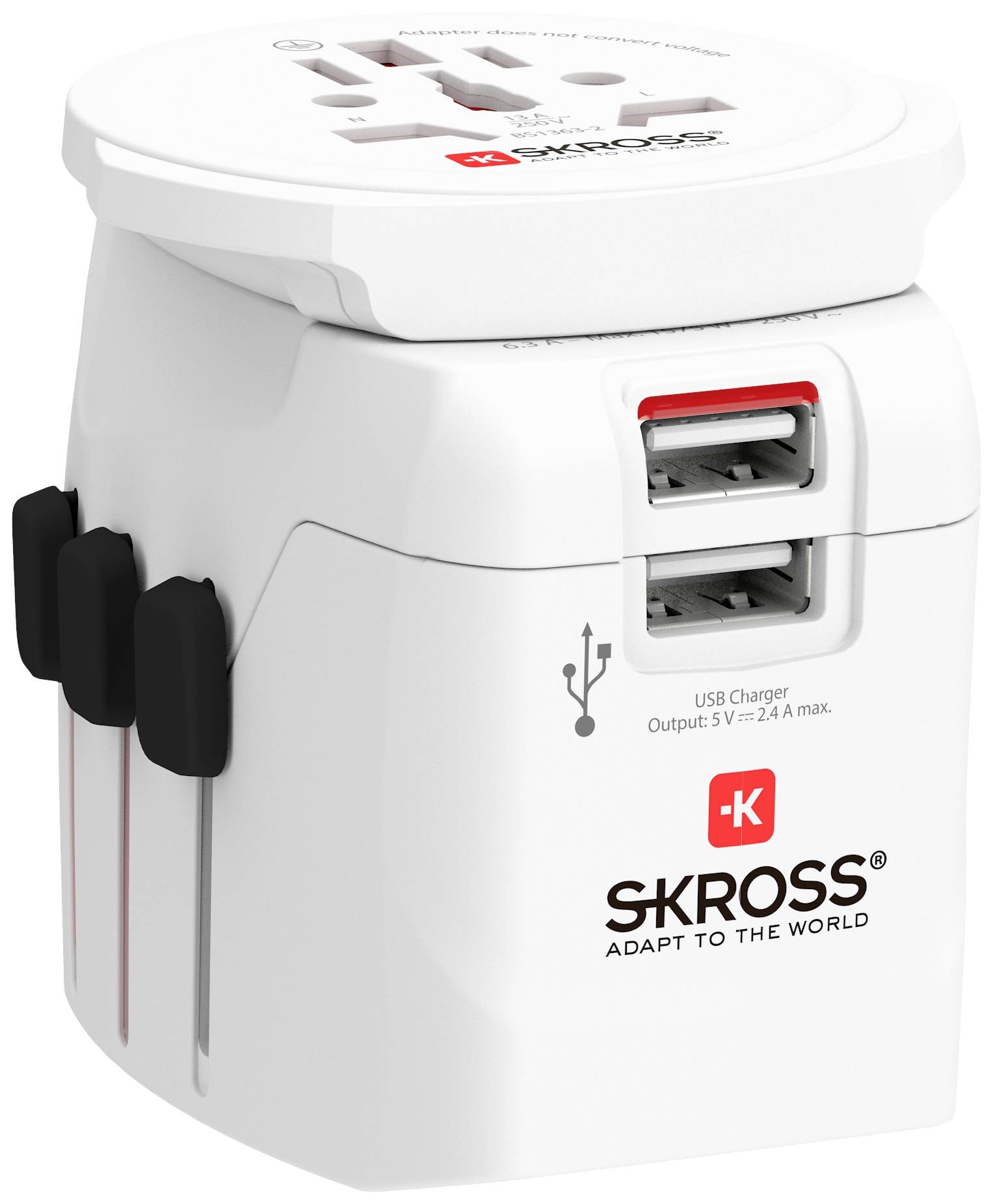 Skross 1302470 Reiseadapter Pro Light USB (2xA) -World