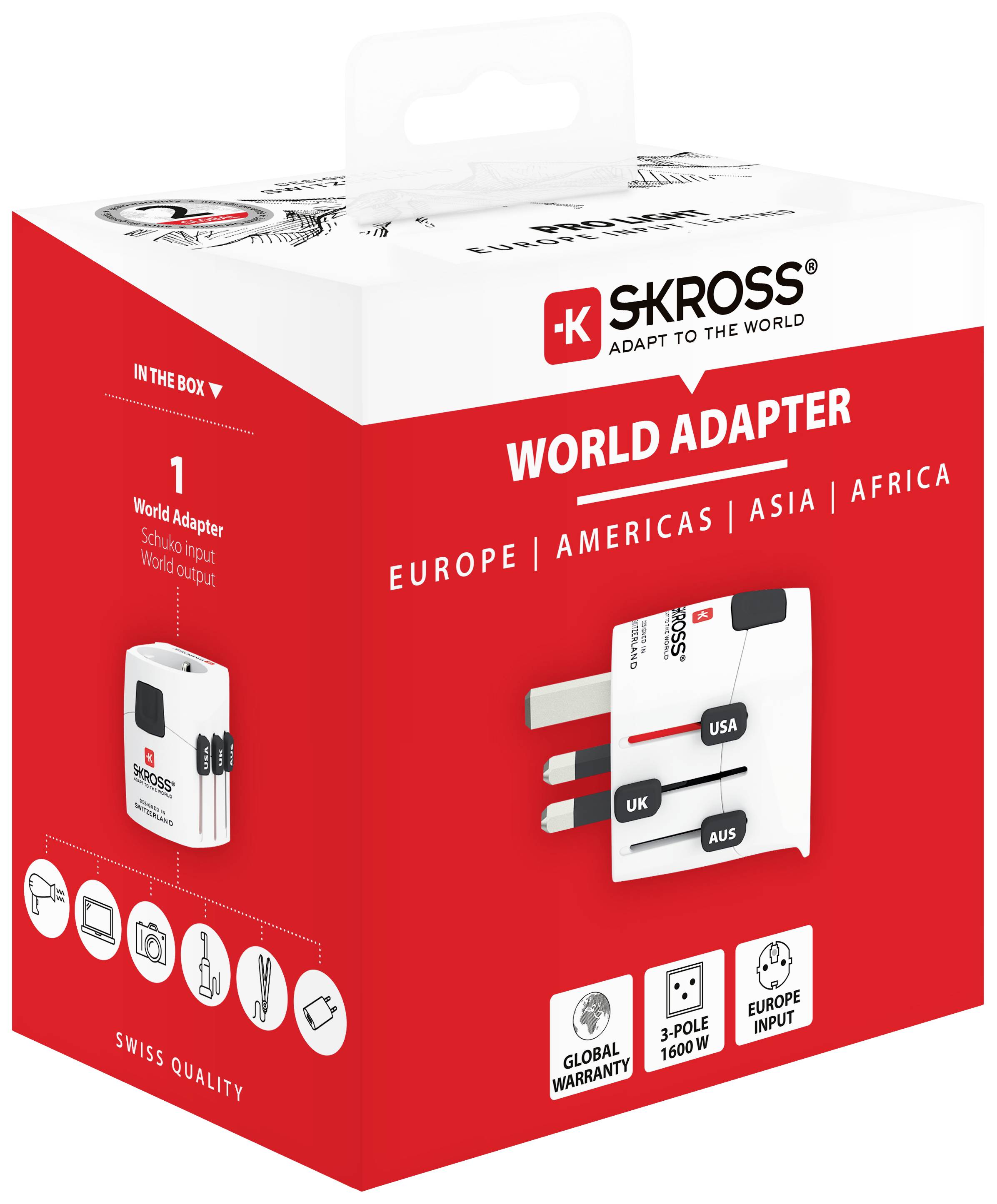 SKROSS Länderstecker PRO Light white