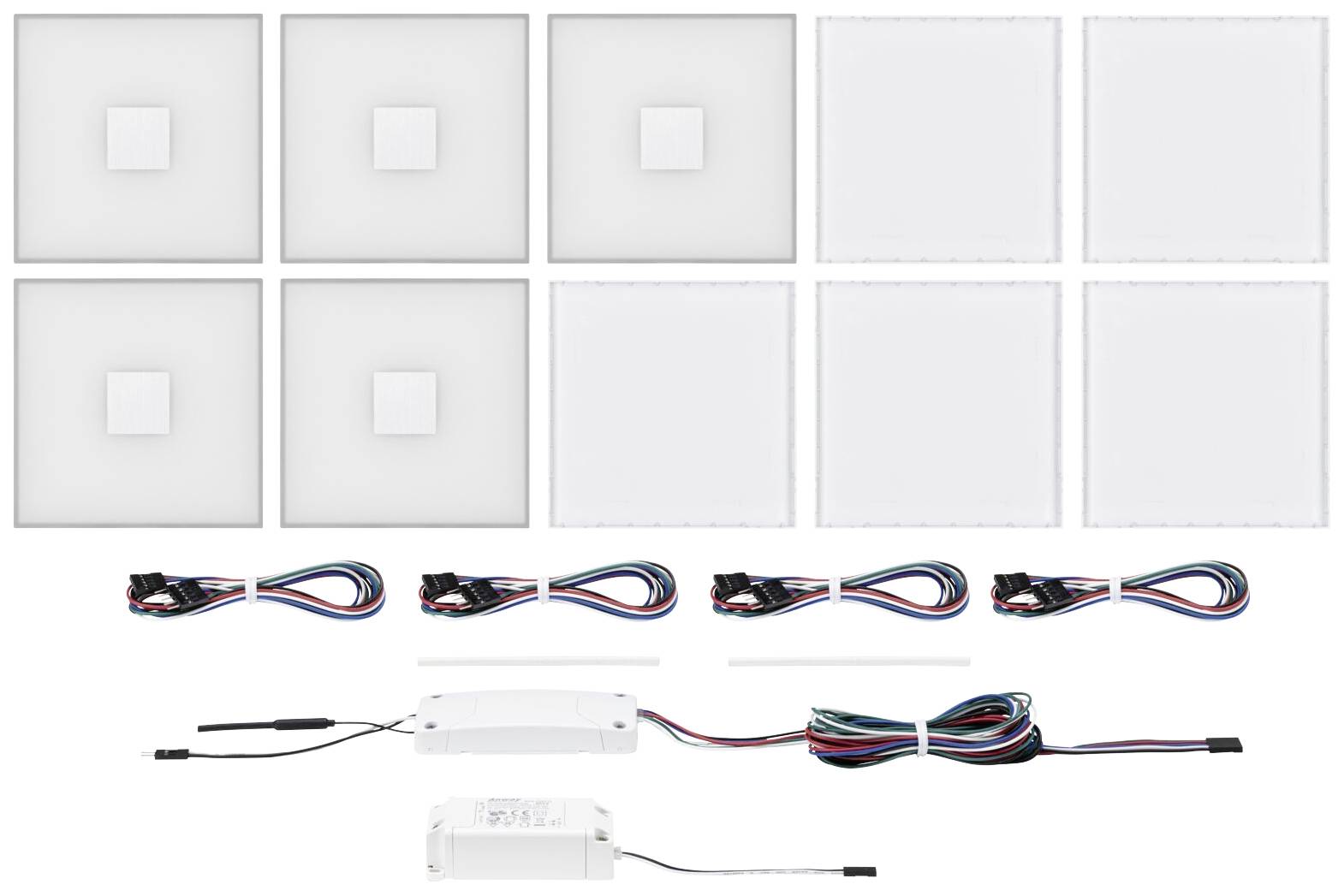 Paulmann LumiTiles Basic Set Square 10x10cm 78413 LED-Panel (Basis) LED 4.8W Warmweiß Weiß