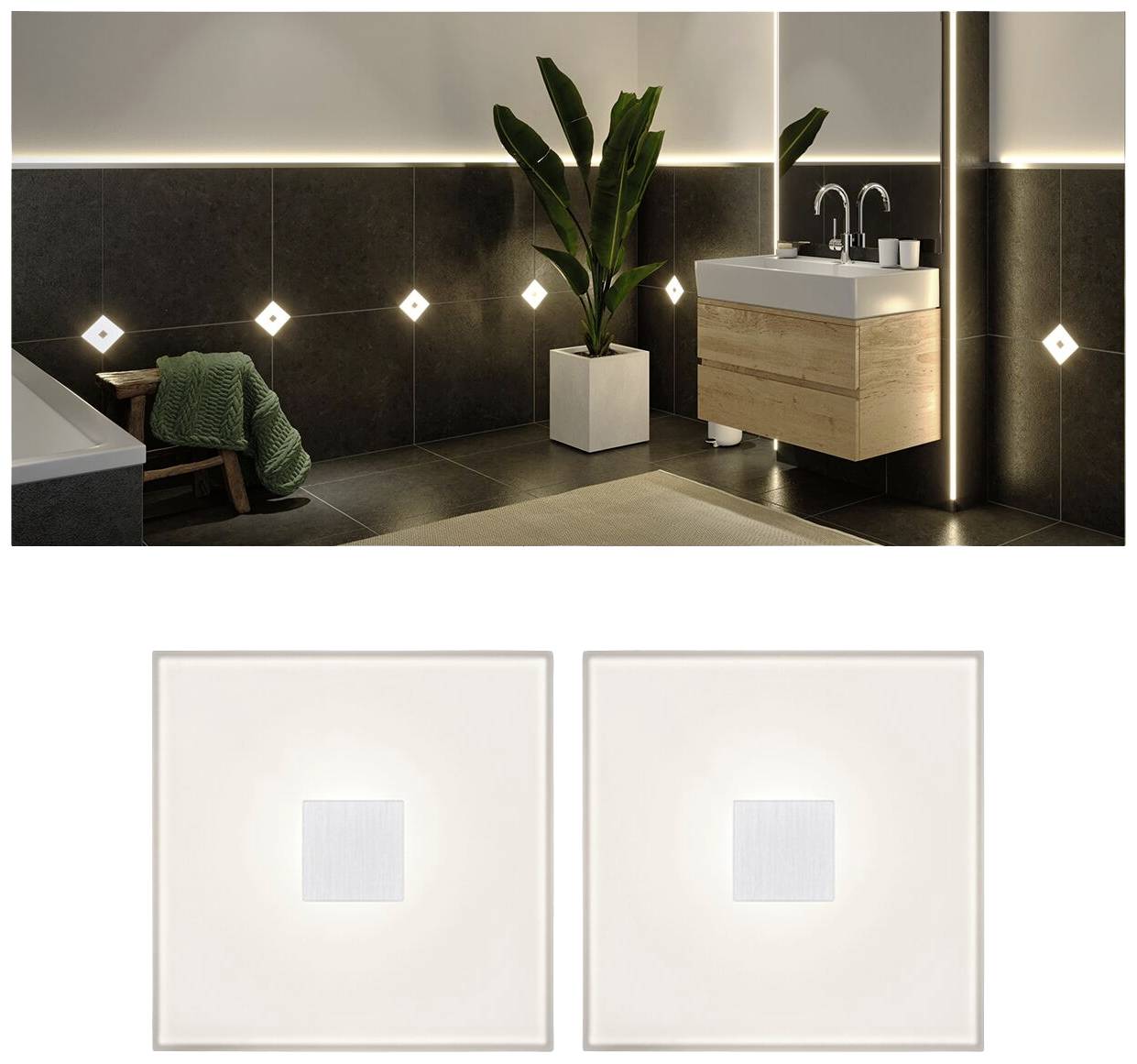 Paulmann LumiTiles Basic Set Square 10x10cm 78401 LED-Panel (Basis) LED 2.2W Warmweiß Weiß