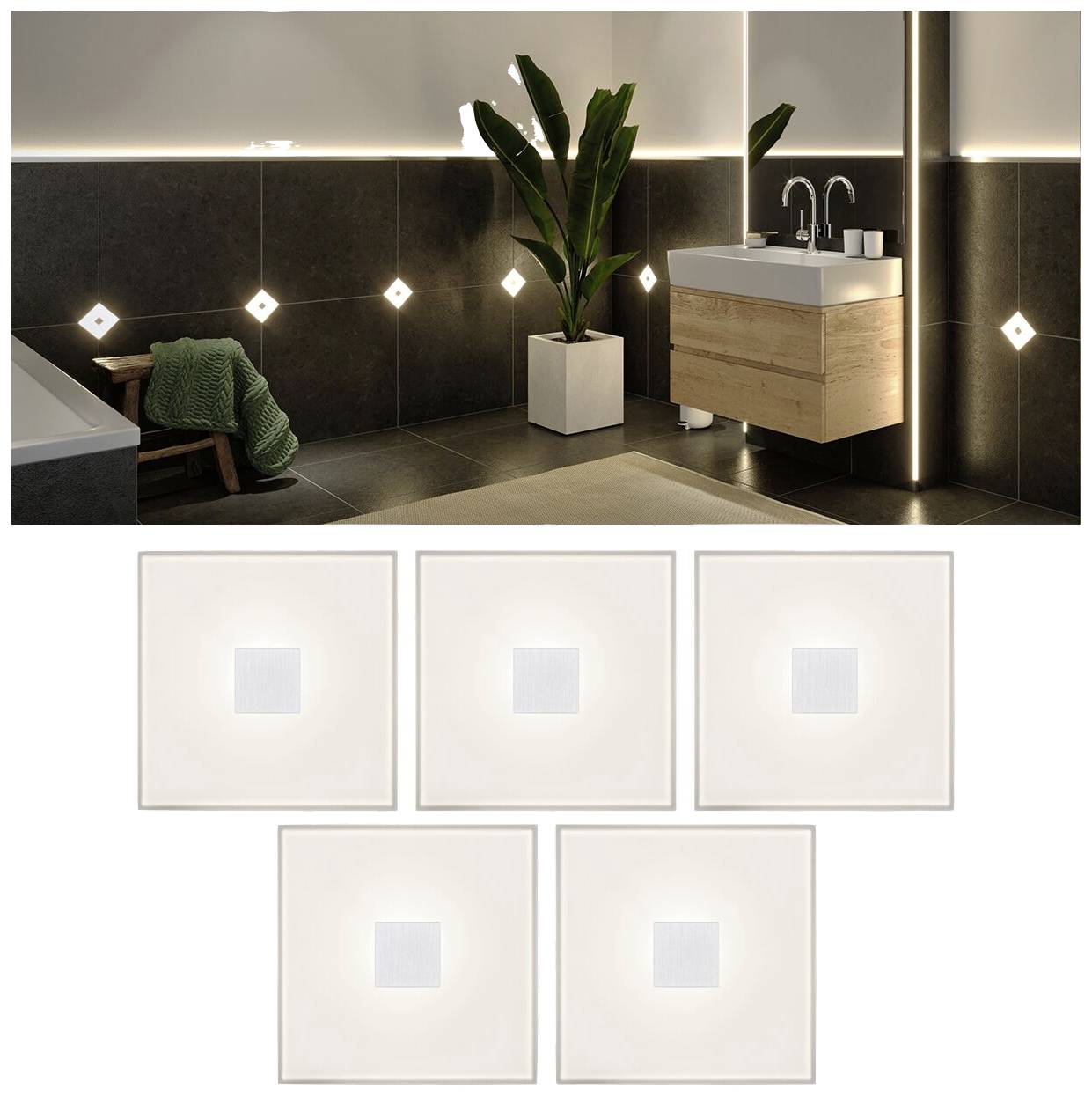 Paulmann LumiTiles Basic Set Square 10x10cm 78402 LED-Panel (Basis) LED 4.8W Warmweiß Weiß