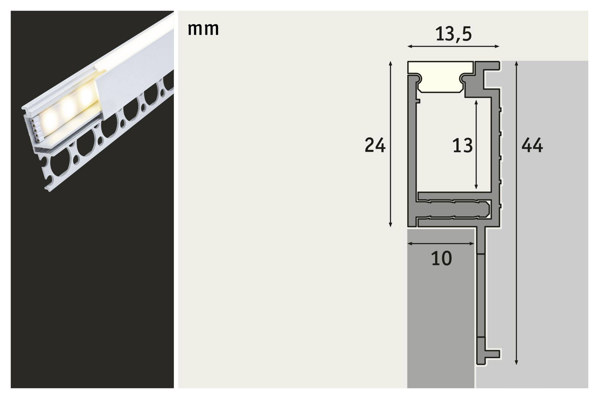 Paulmann 78404 Profil Einbau Aluminium (eloxiert), Satin