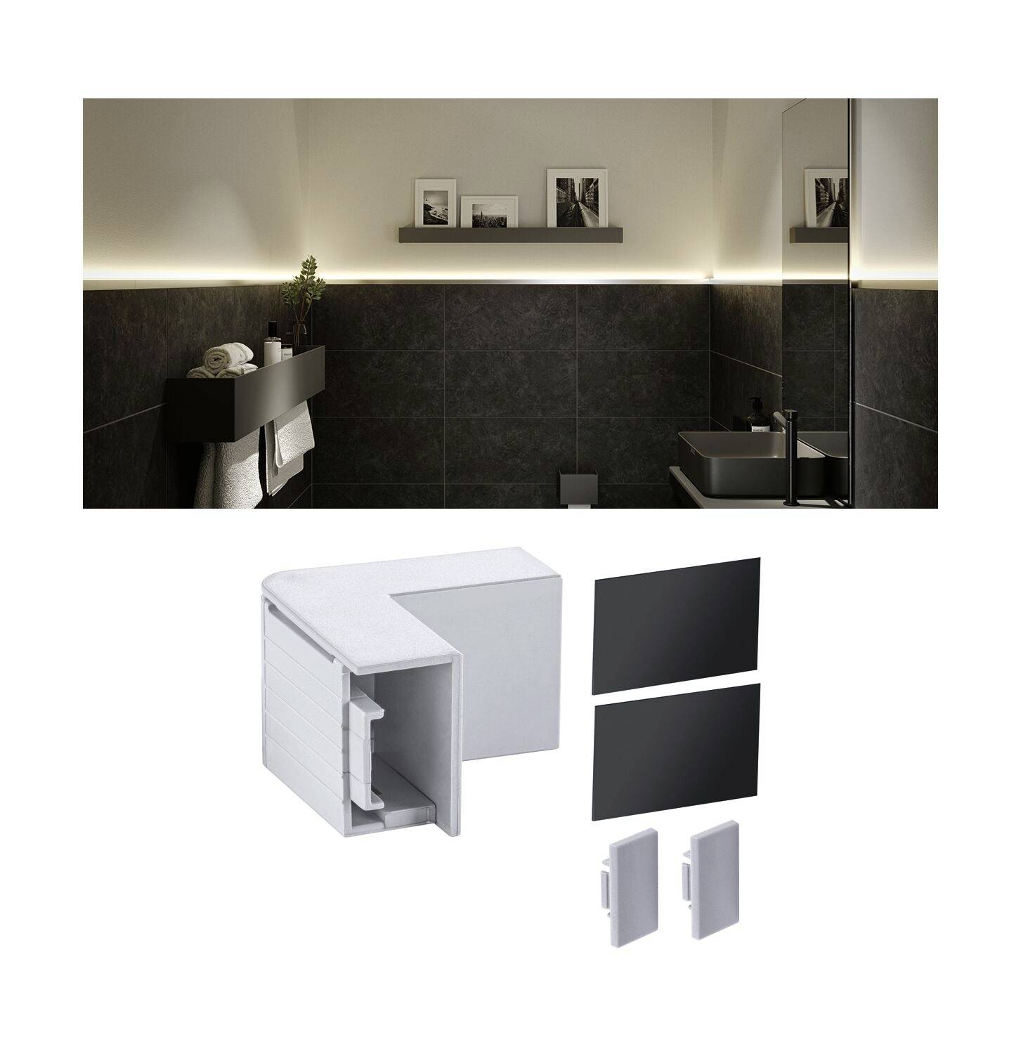 Paulmann 78409 Profil Ecke Telegrau 4 (RAL 7047)