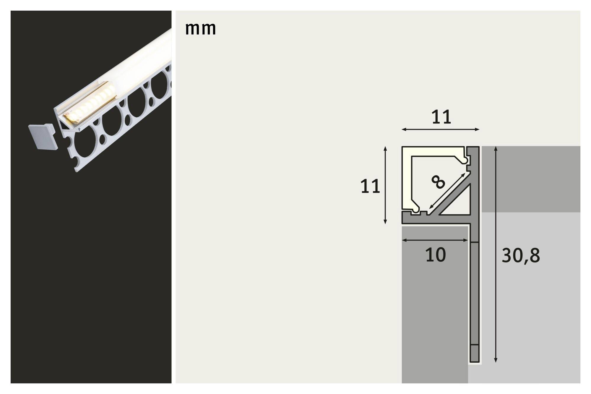 Paulmann 78410 Profil Einbau Aluminium (eloxiert), Satin