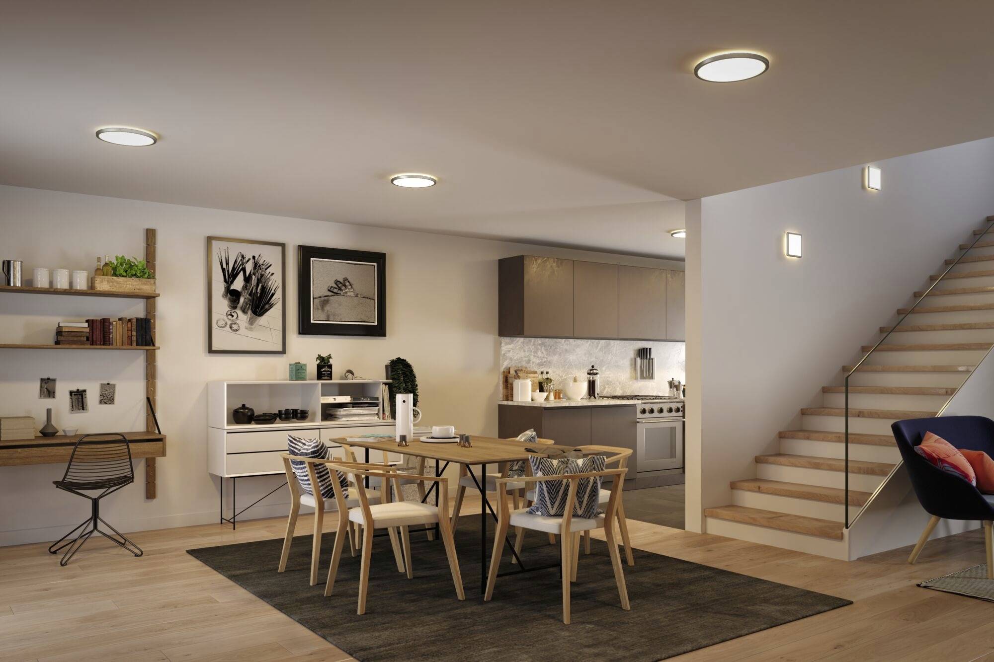 Paulmann 70990 P Atria Shine 11,2W 3000K 190mm ch mt Ks LED-Deckenleuchte LED 11.2W Chrom (matt)