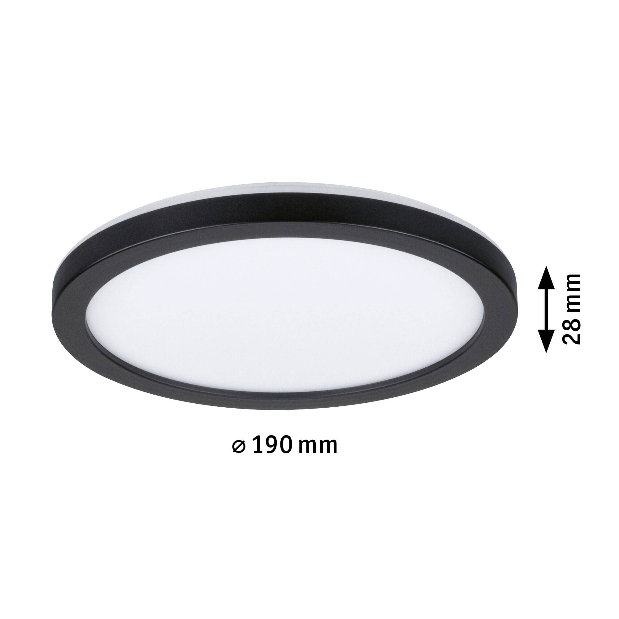 Paulmann 70997 P Atria Shine 11,2W 3000K 190mm sz Ks LED-Deckenleuchte 11.2W Schwarz