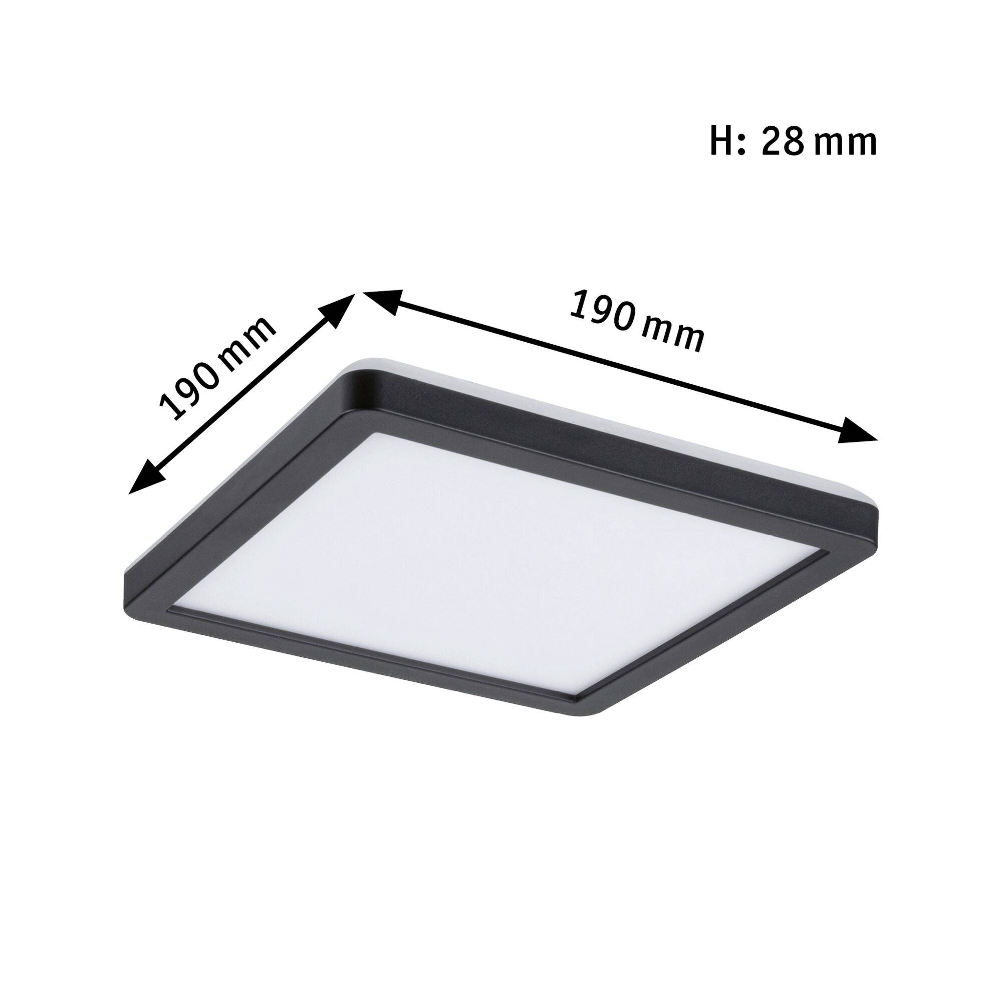 Paulmann 71000 P Atria Shine 11,2W 3000K 190x190sz Ks LED-Deckenleuchte 11.2W Schwarz