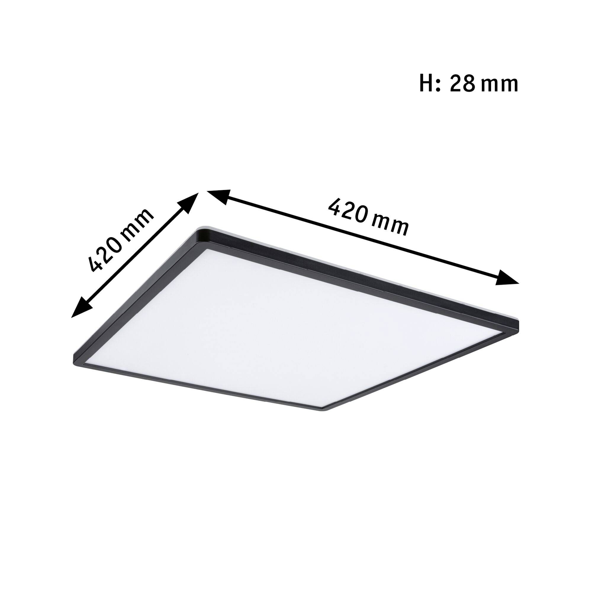 Paulmann 71002 P Atria Shine 22W 3000K 3Dim 420x420sz LED-Deckenleuchte 22W Schwarz