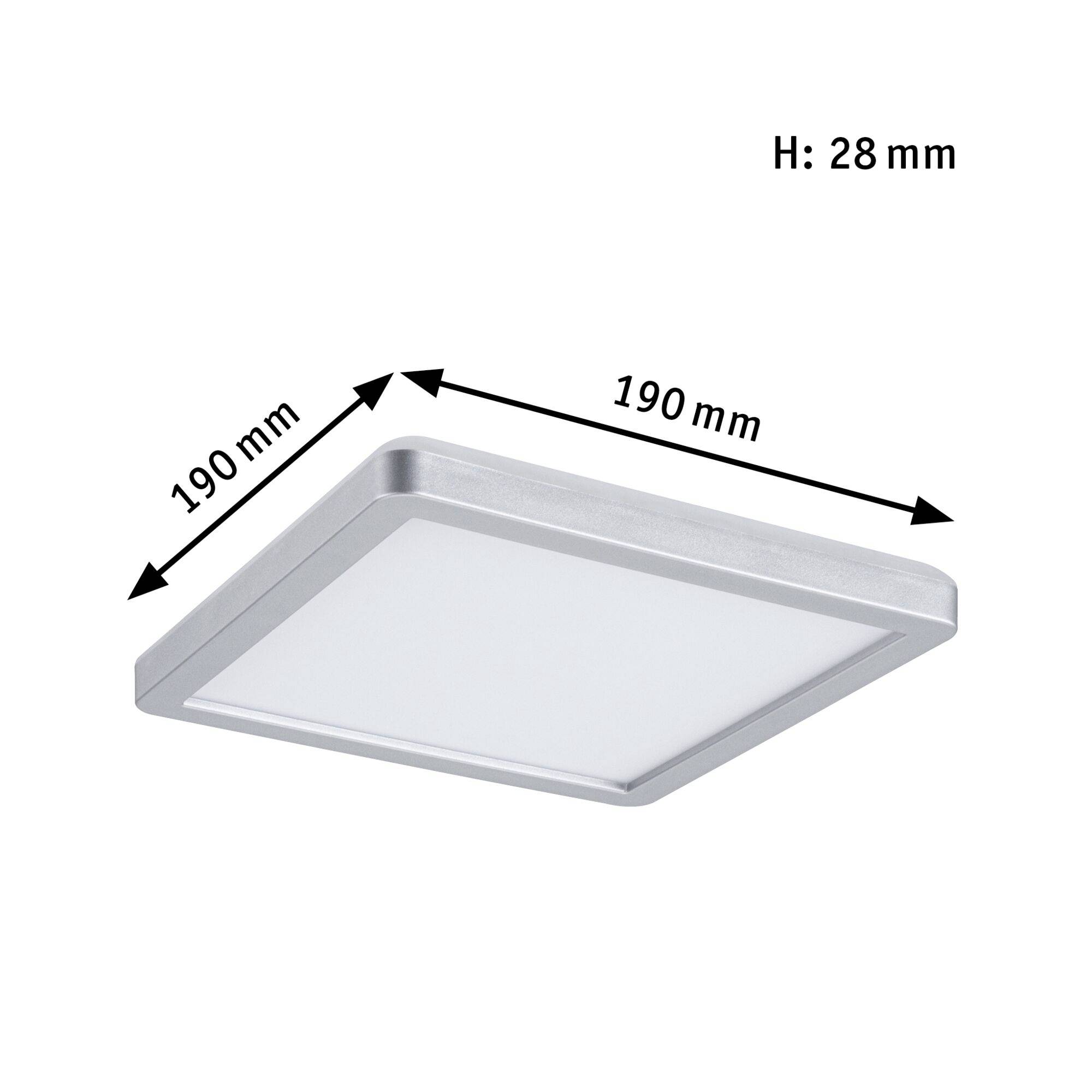 Paulmann 71007 P Atria Shine 11,2W 4000K 190x190 ch m K LED-Deckenleuchte 11.2W Chrom (matt)