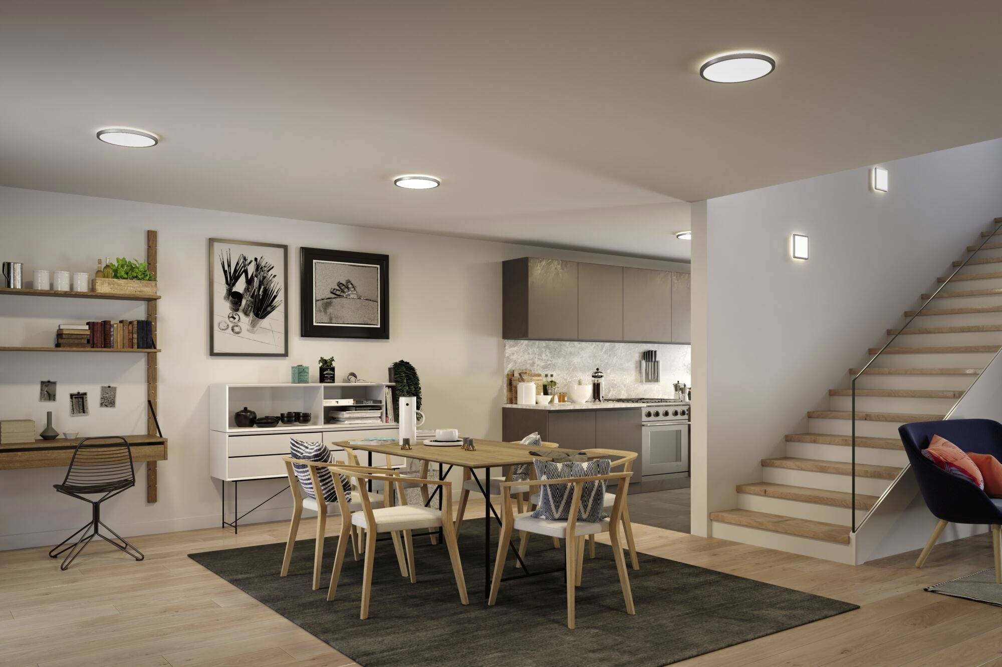 Paulmann 71007 P Atria Shine 11,2W 4000K 190x190 ch m K LED-Deckenleuchte 11.2W Chrom (matt)