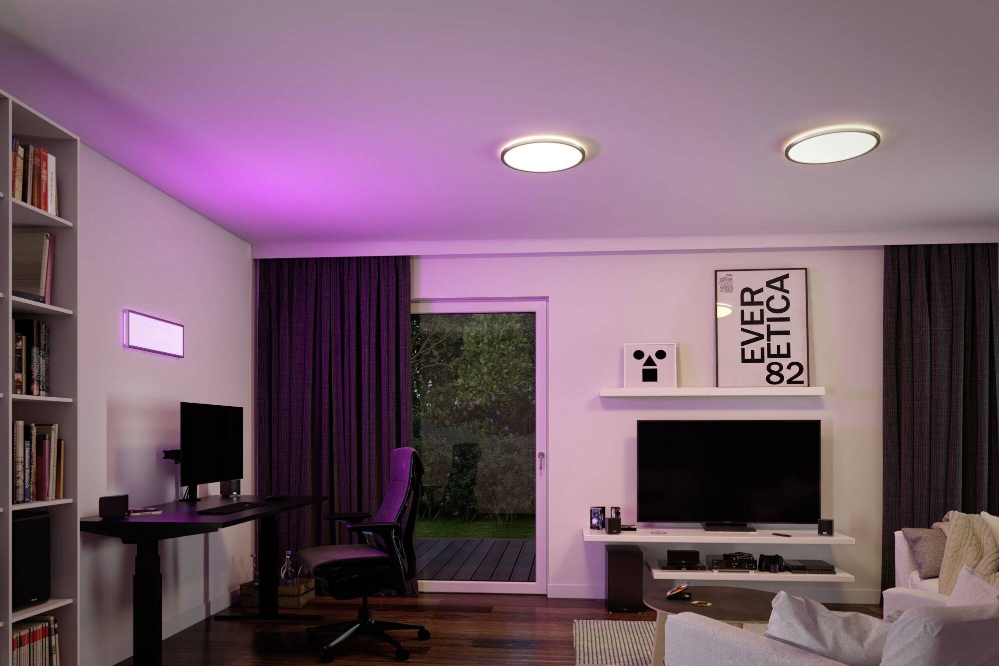 Paulmann 71018 P Atria Shine 12W RGBW 293mm chr mt Ks LED-Deckenleuchte 12W Chrom (matt)