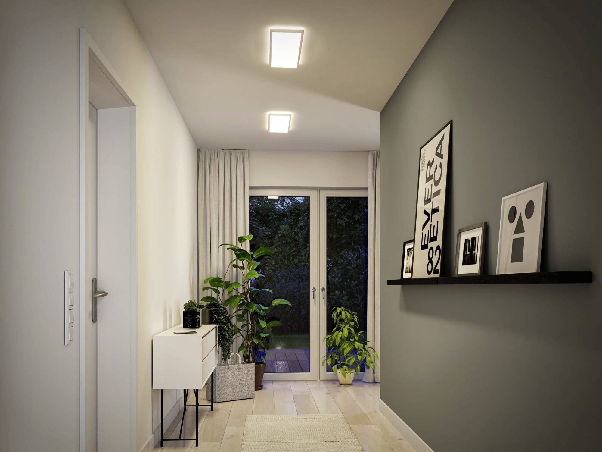 Paulmann 79926 P Atria Shine 22W 4000K 580x200mm ws Kst LED-Deckenleuchte 22W Weiß