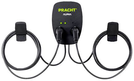 Pracht ALPHA1012-Wallbox Wallbox Typ 2 Mode 3 32A Anzahl Anschlüsse 2 22kW Manuell, RFID