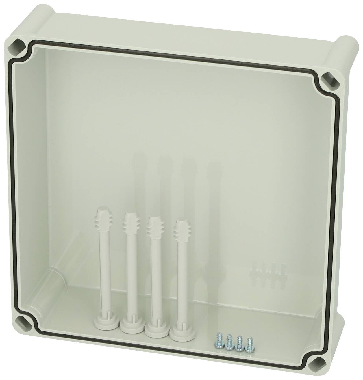 Fibox Cover, PC Grey 3730558 Universal-Gehäuse 280 x 280 x 80 Polycarbonat Lichtgrau (RAL 7035) 1St.