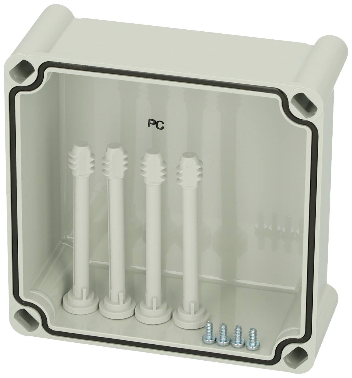 Fibox Cover, PC Grey 3730555 Universal-Gehäuse 190 x 190 x 80 Polycarbonat Lichtgrau (RAL 7035) 1St.